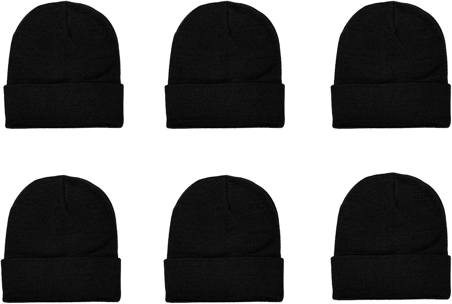 Gelante Unisex Knitted Winter Beanie Hat 6 Pcs