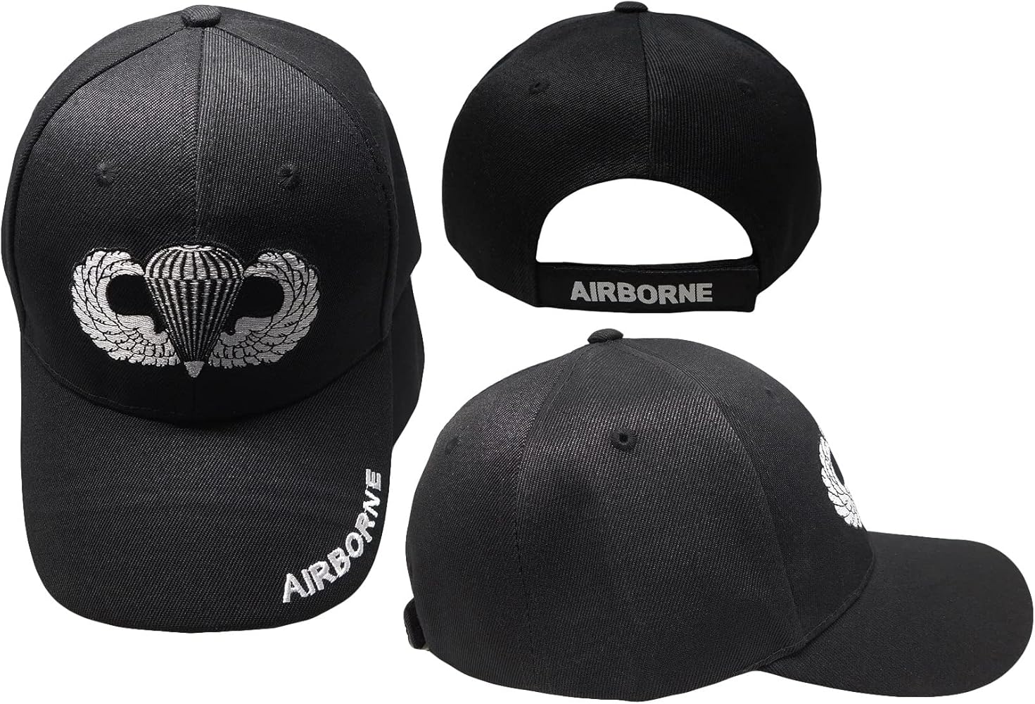 Army Airborne Paratroopers Jump Wings Acrylic Adjustable Embroidered Cap Hat - Officially Licensed