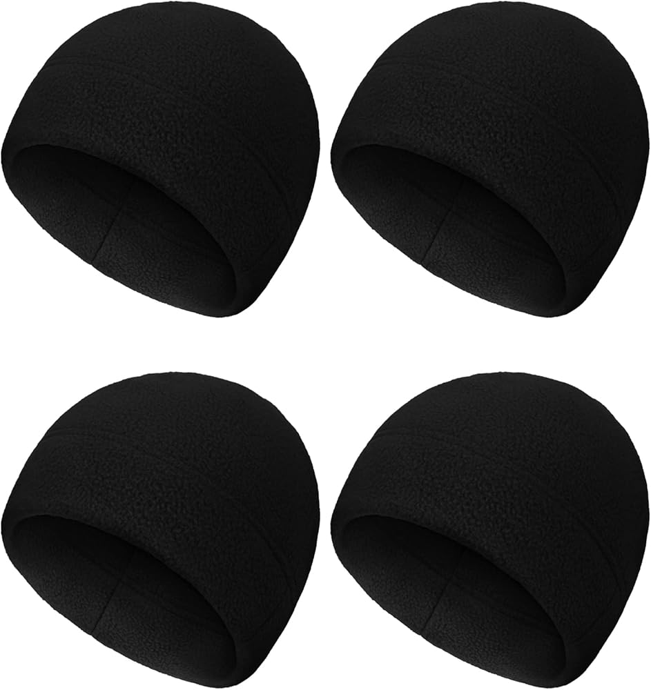 SATINIOR 4 Pieces Skull Caps for Men Women Winter Fleece Hat Warm Soft Polar Beanie Hat Thick Windproof