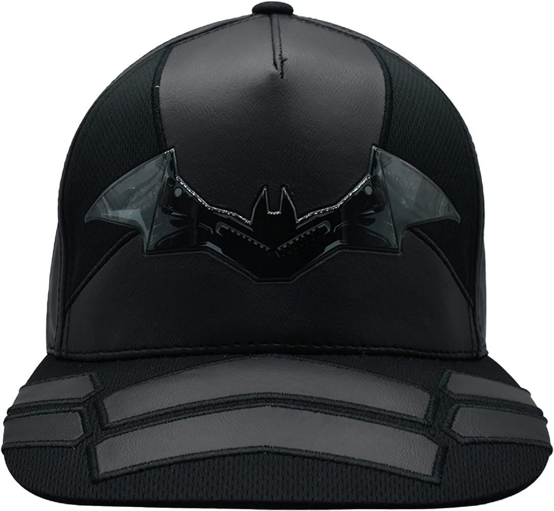 DC Comics The Batman Dad Hat, Armor Design Adult Baseball Cap with Flat Brim, Black, One Size