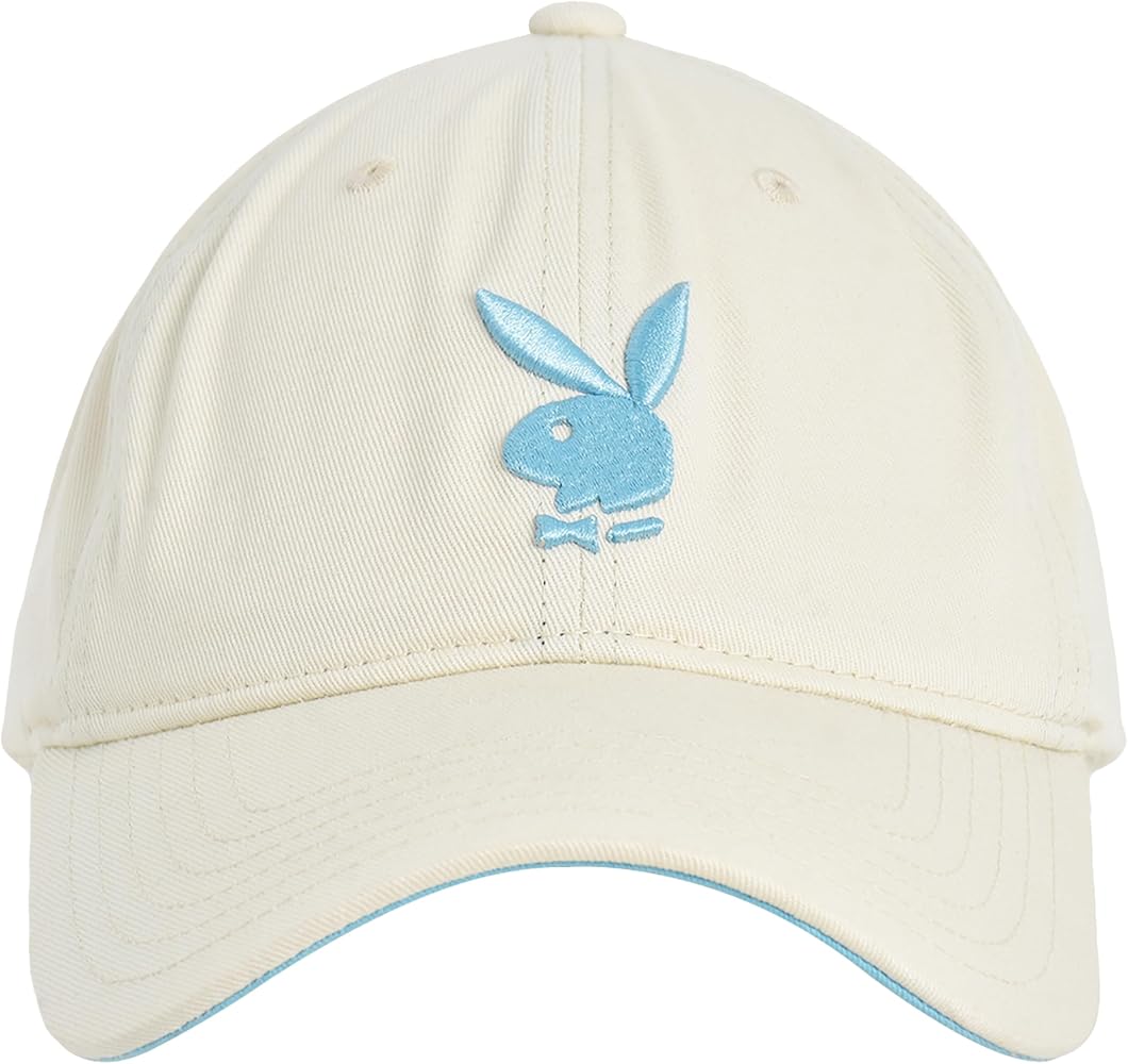 Concept One Playboy Dad Hat, Cotton Twill Adjustable Baseball Cap with Curved Brim