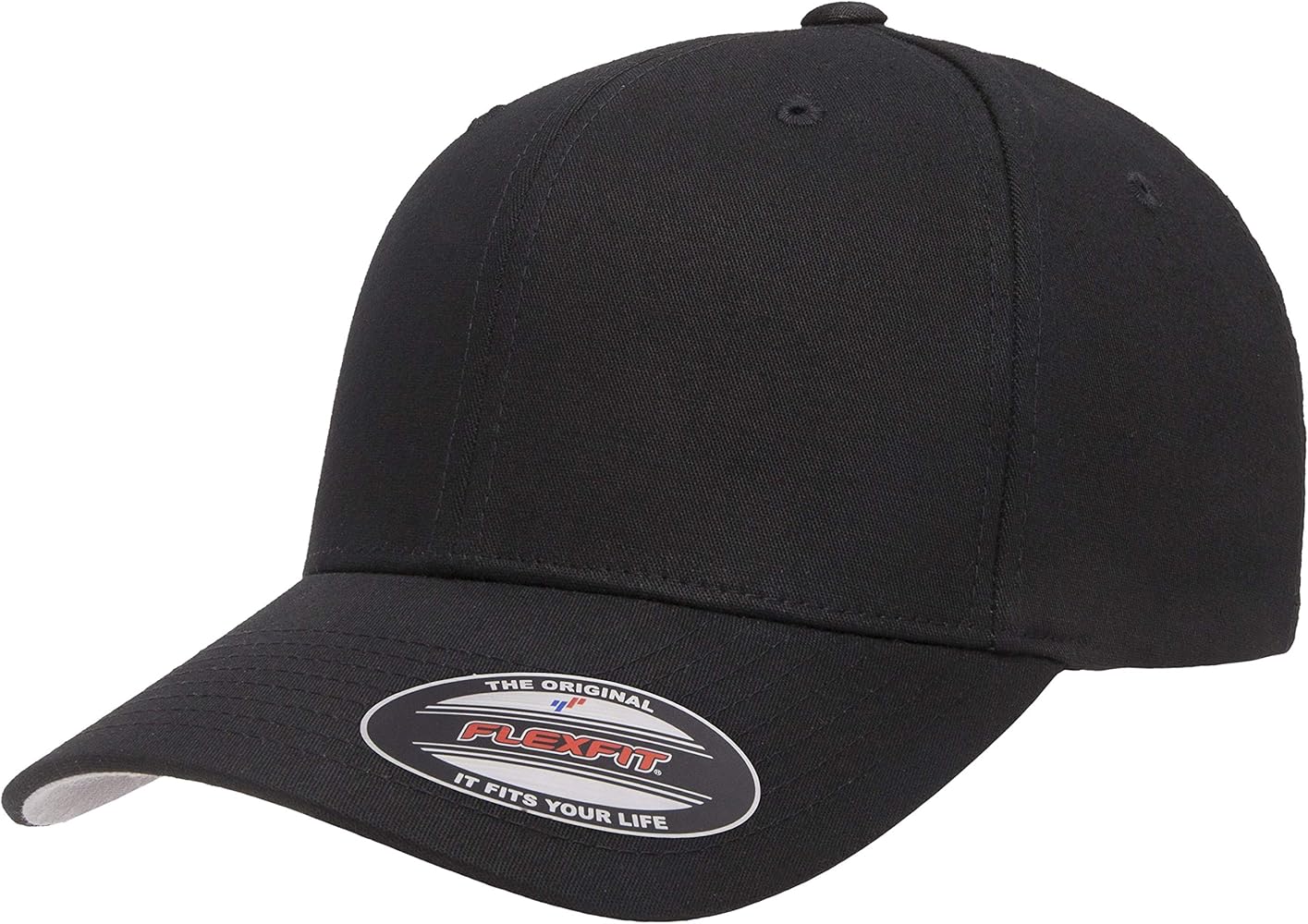 Flexfit Cotton Twill Fitted Cap, Black, Small/Medium