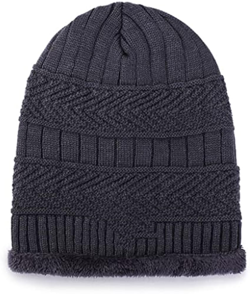 Winter Wool Hat Windproof Cold Knit Hat Men and Women Plus Velvet Thick Warm Hat (Color : C, Size : One Size)