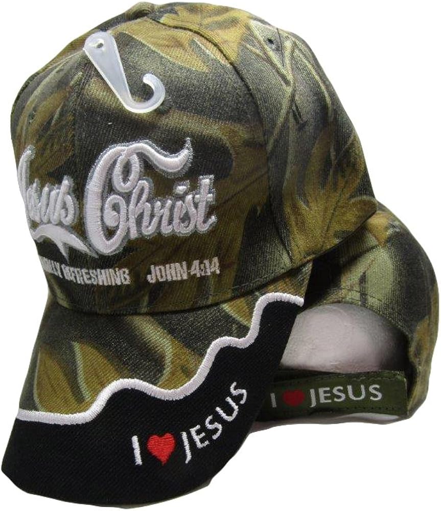 AES Jesus Christ Christian Eternally Refreshing Camo Camouflage Embroidered Cap Hat