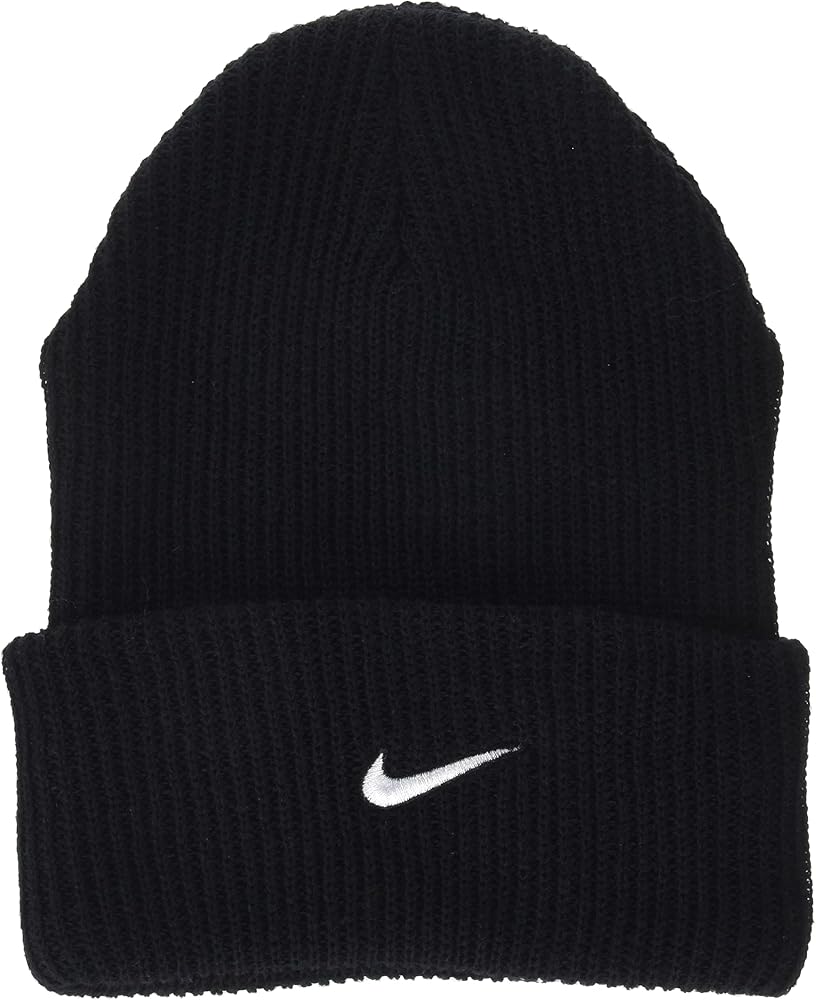 Nike Winter Men's and Women's Cuffed Ribbed Black Beanie Hat