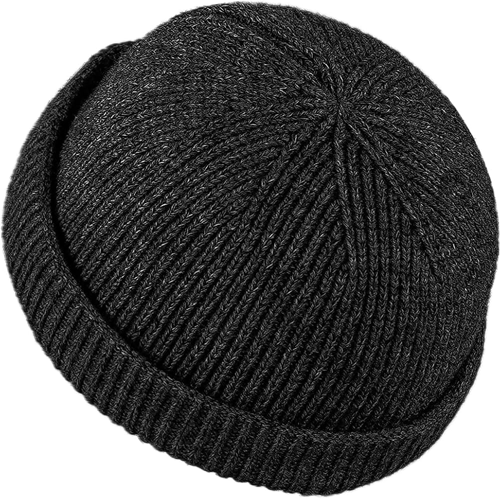 Croogo Brimless Docker Hat Winter Knitted Beanie Watch Cap Rolled Cuff Harbour Hats Sailor Fisherman Leon Hat Landlord Hat