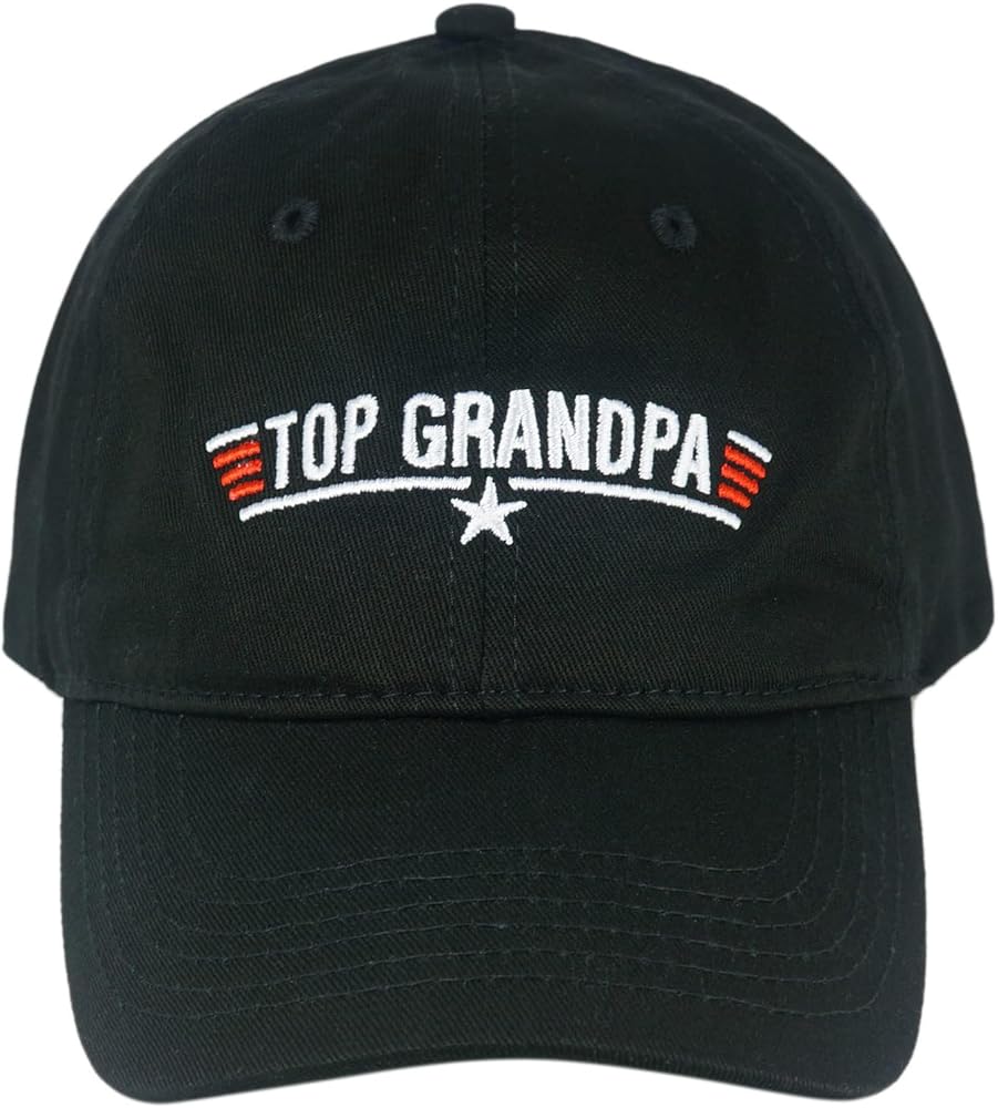 Baseball Cap Top Grandpa Hat 100% Cotton Cap Embroidery Adjustable Dad-Hat Black