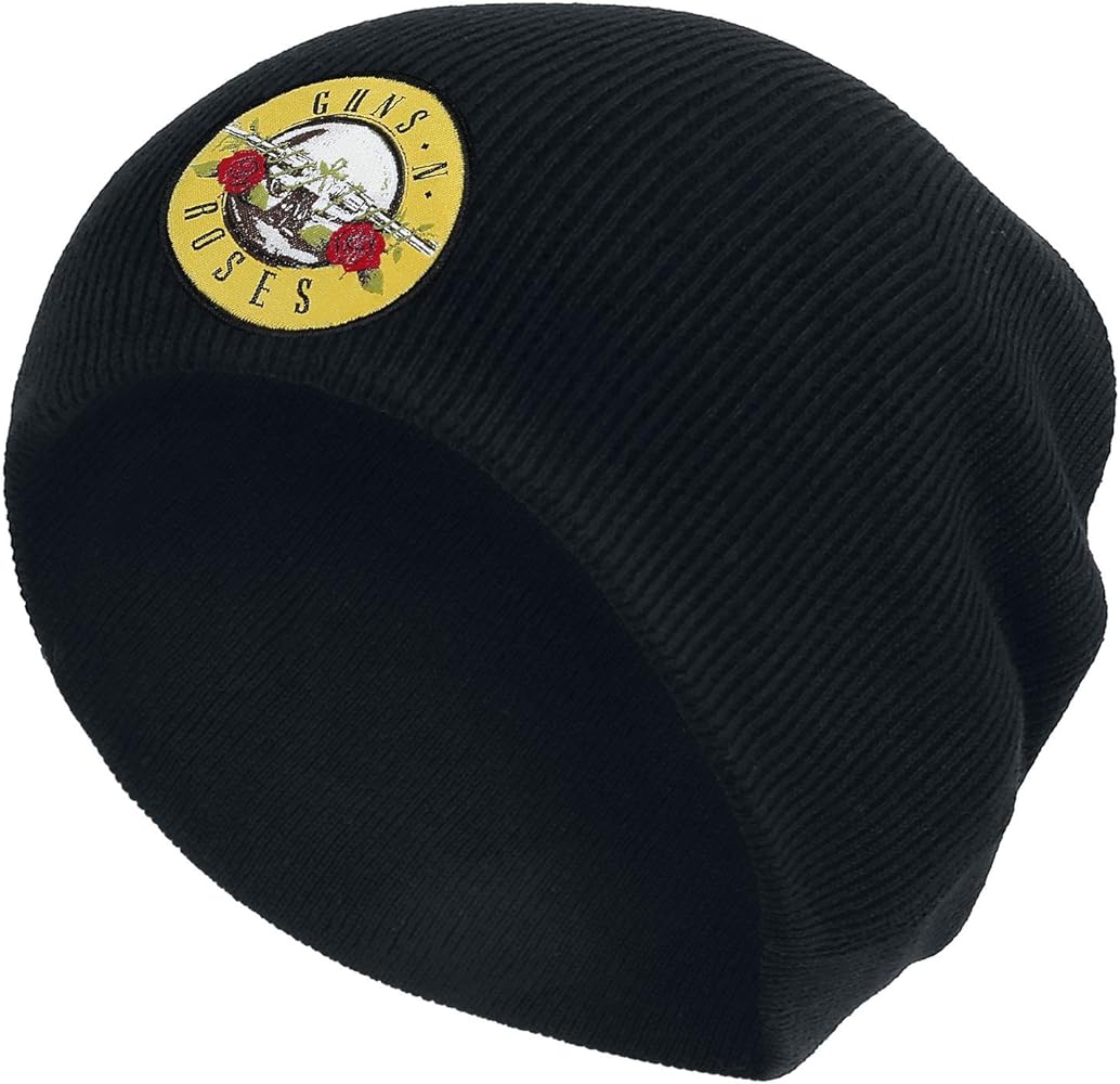 Guns N Roses Logo Embroidered Beanie 2-Sided Black Skully