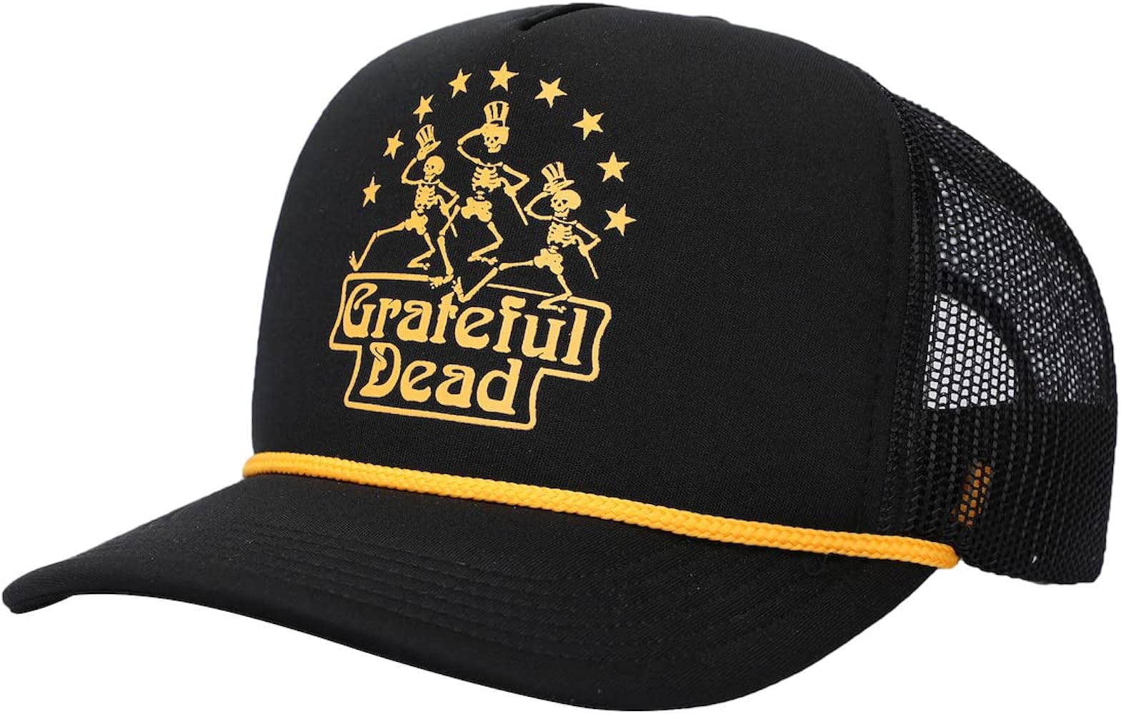 Grateful Dead Logo Adjustable Foam Trucker Black Baseball Cap