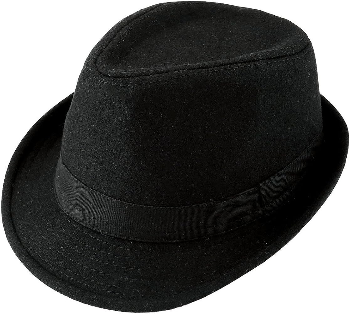 FALETO Unisex Classic 20s Trilby Fedora Hat with Band Casual Jazz Cap Manhattan