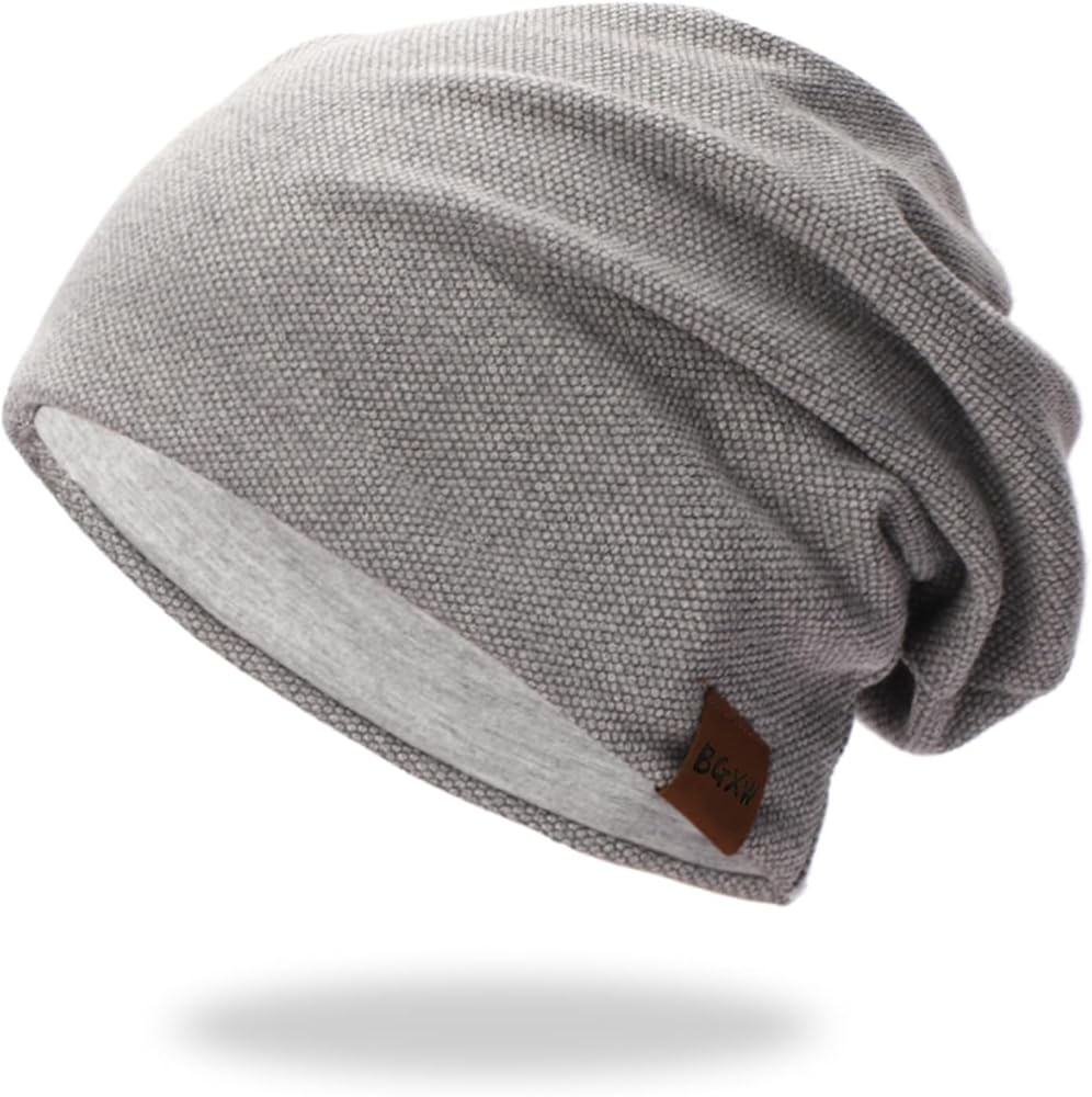 Trendy Slouchy Beanie for Men Women, Knit Fabric Slouchy Beanie Breathability & Elasticity Skull Cap Hat