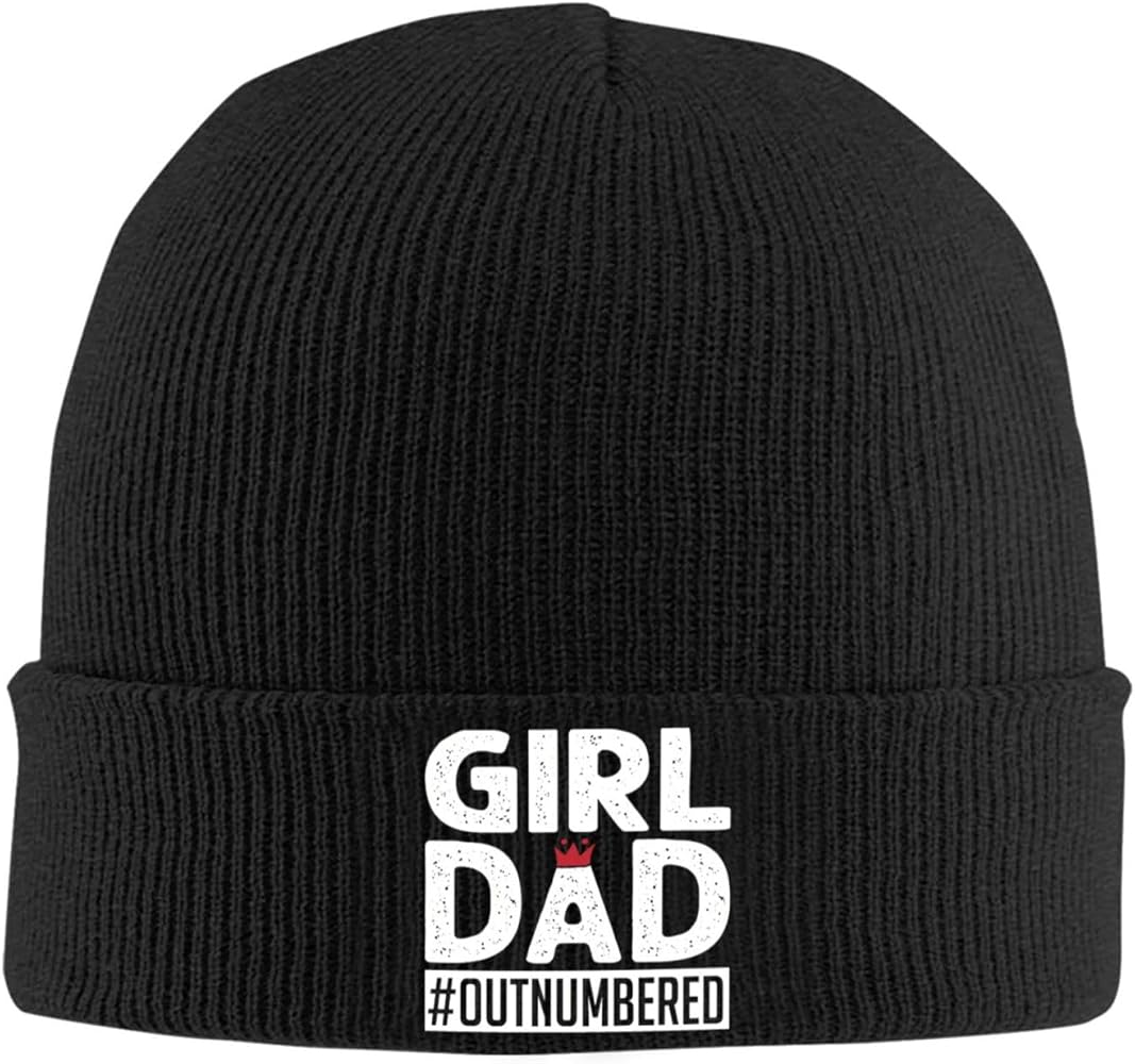 Girl Dad Outnumbered Beanie Hat Men Women Knit Winter Cap