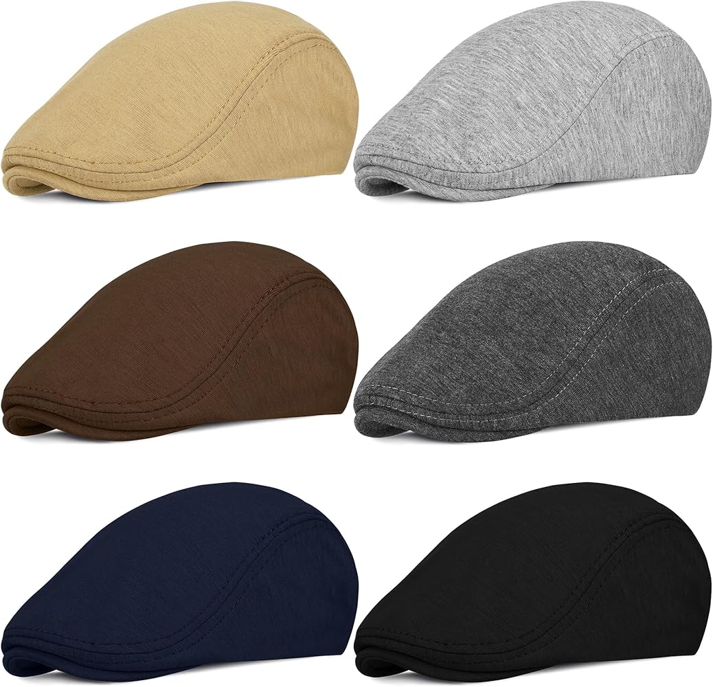 6 Pieces Men's Newsboy Caps Gatsby Cabbie Driving Hunting Cap Newsboy Flat Cap Irish Hats