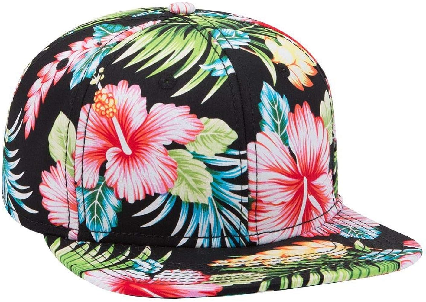 OTTO SNAP Hawaiian Pattern Square Flat Visor 6 Panel Pro Style Snapback Hat