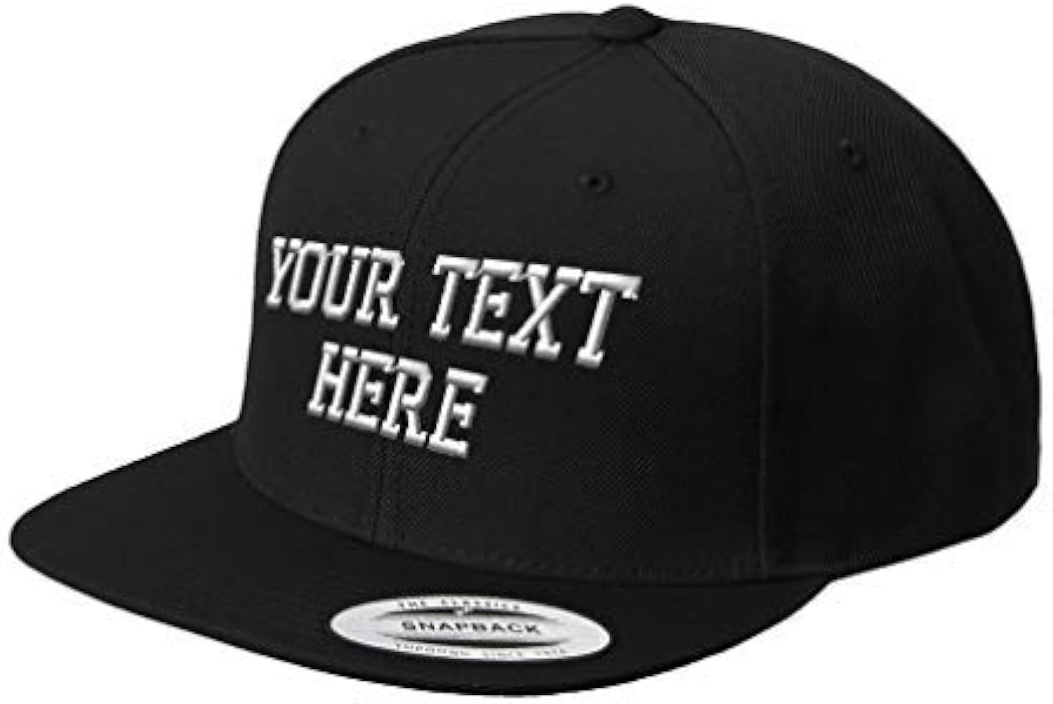 Snapback Hats for Men & Women Custom Personalized Text Flat Bill Baseball Cap