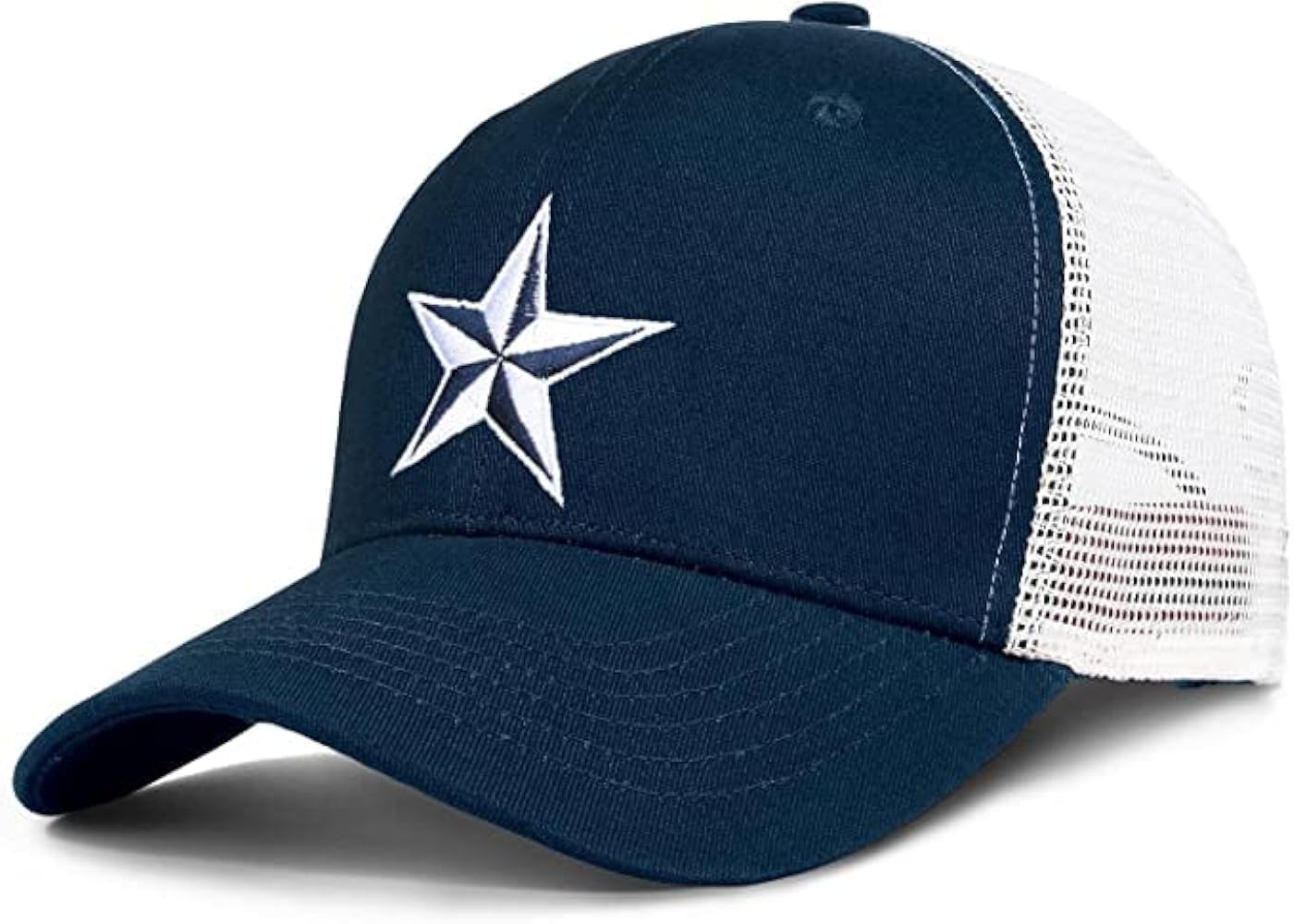 Dallas Trucker Hat for Men Navy-Blue Adjustable Snapback Baseball Cap for Football Fans Gifts