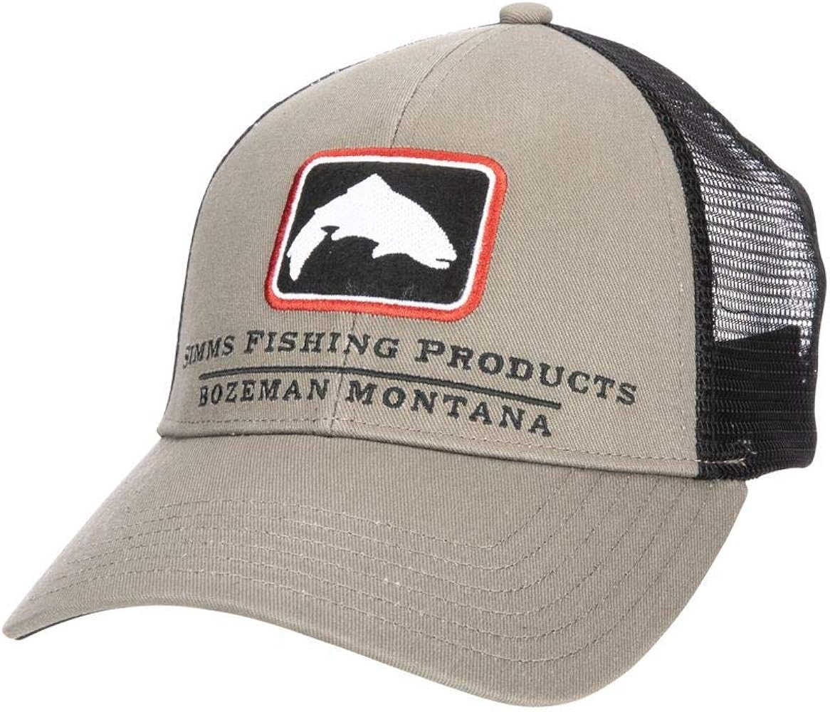 Simms Trout Icon Trucker Hat – Snapback Baseball Cap with Trout Fish