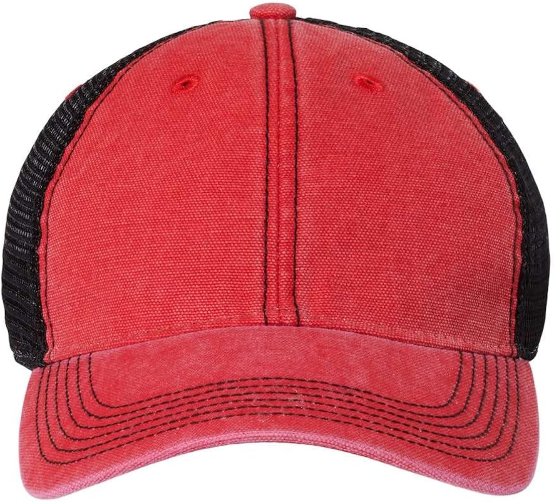 Legacy Dashboard Trucker Cap, One Size, Scarlet Red-Black