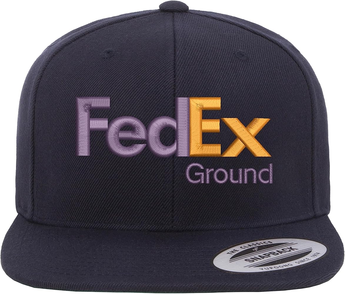 ALLNTRENDS Flat Bill FedEx Ground Hat Embroidered Snapback Adjustable Cap