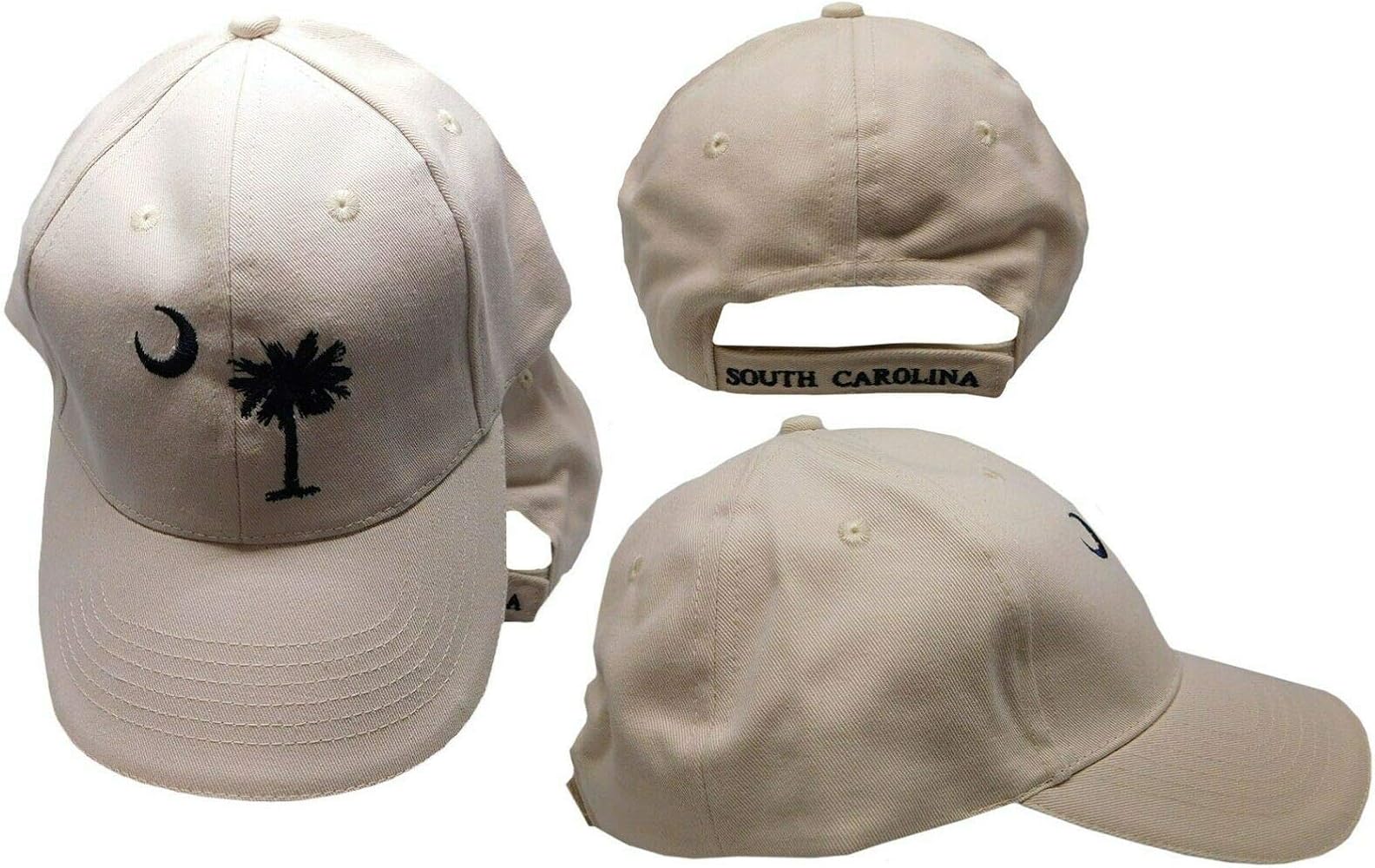 Trade Winds Embroidered Light Beige Khaki South Carolina SC Palmetto Crescent Ball Hat Cap