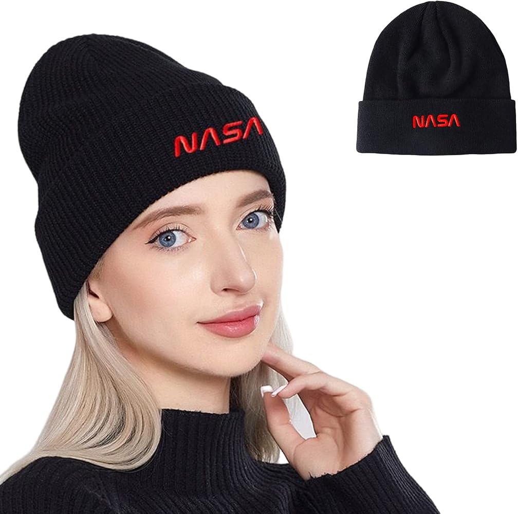 NASA Logo Hip Hop Knit Hat with Fine Embroidery