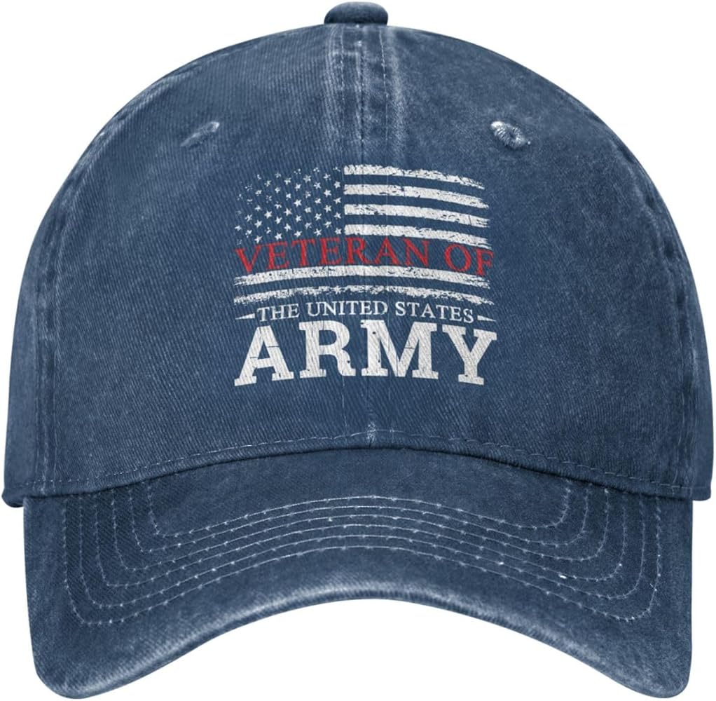 Camouflage Us Flag Veteran Mens Baseball Cap Veteran of The United States Army Retro Caps for Womens Trendy Outdoor Caps