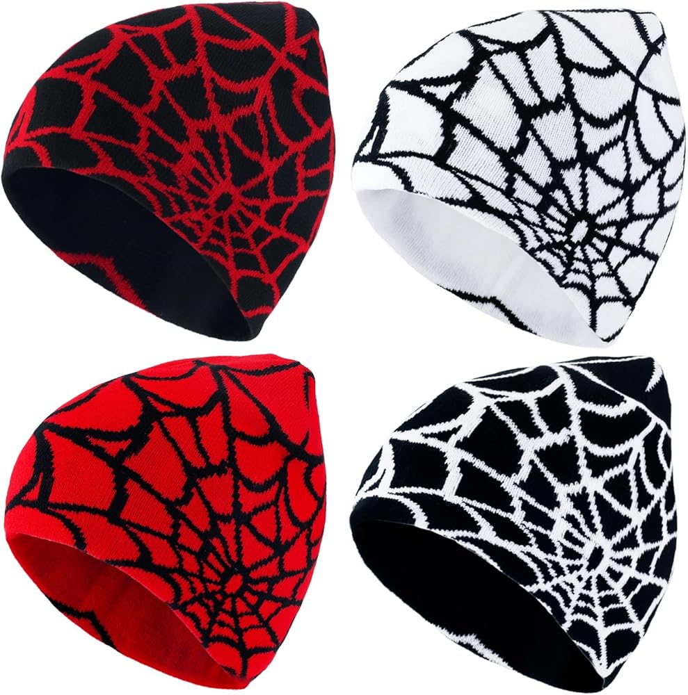 Spider Knitted Beanies Winter Hat for Women Men Cute Thick Gothic Trendy Lightweight Hats Y2k Outdoor Headwear