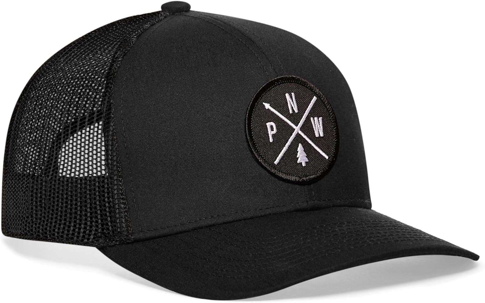 HAKA PNW Hat – Pacific Northwest Trucker Mesh Snapback Baseball Cap (Black)