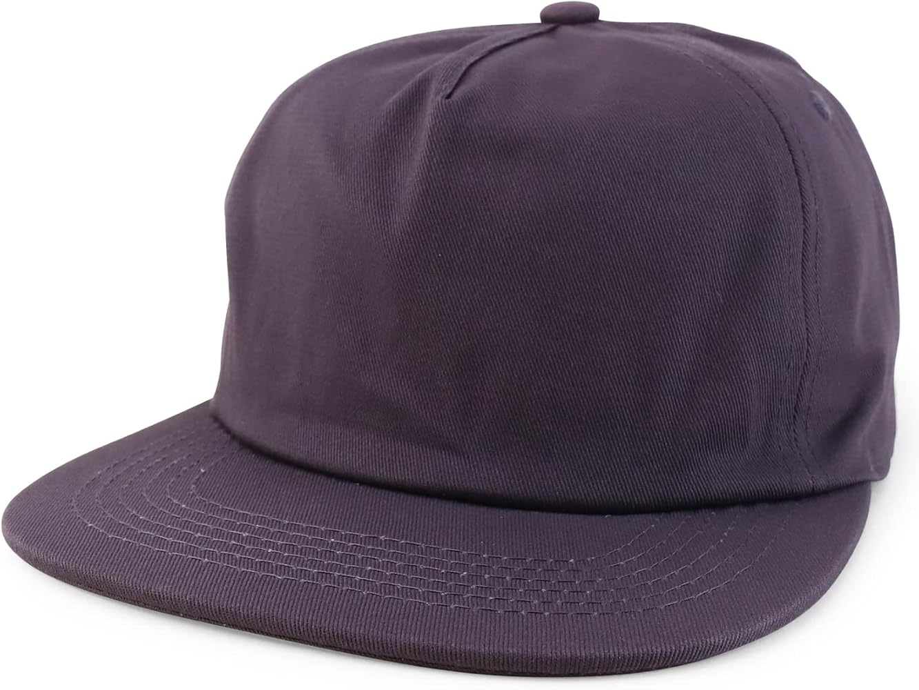 Trendy Apparel Shop Plain Unstructured 5 Panel Flat Bill Snapback Baseball Cap