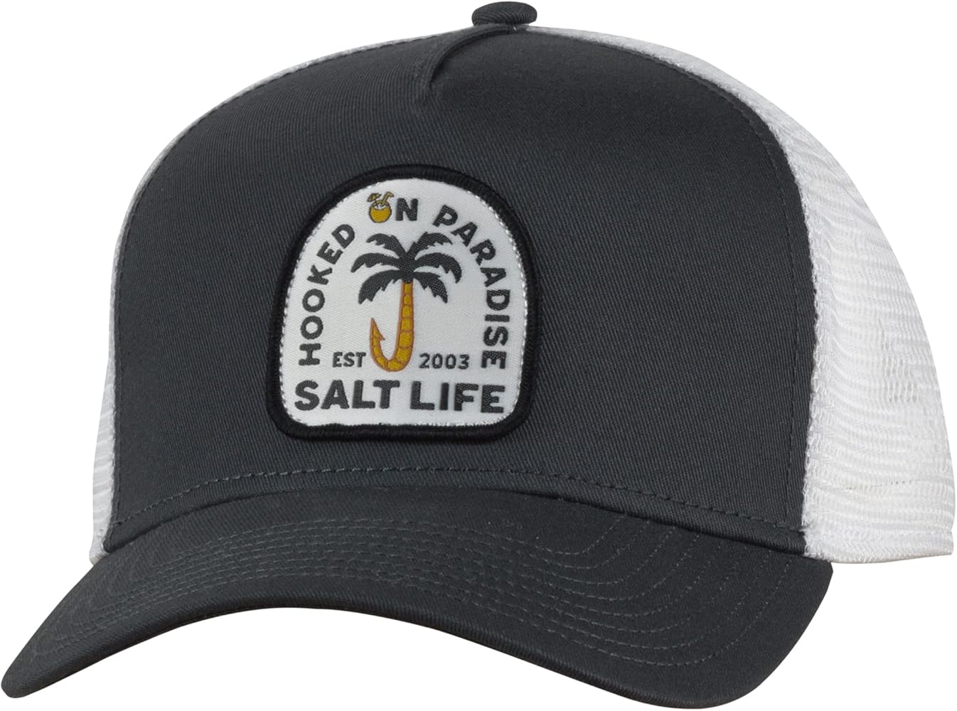 Salt Life Hooked On Paradise Mesh Hat, Charcoal, OSFM