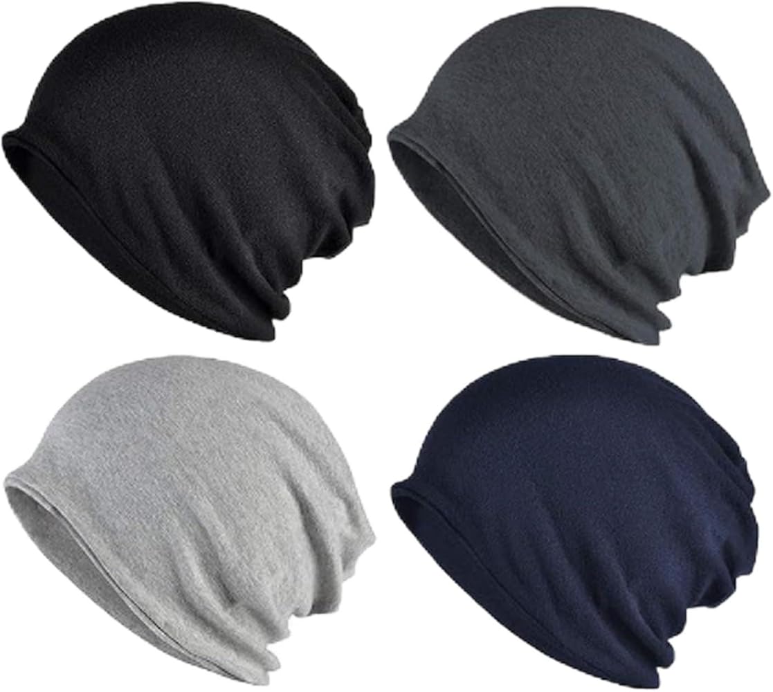 Cotton Slouchy Beanie Hip-Hop Soft Lightweight Running Beanie Adult Dwarf Hats Chemo Cap for Men Women