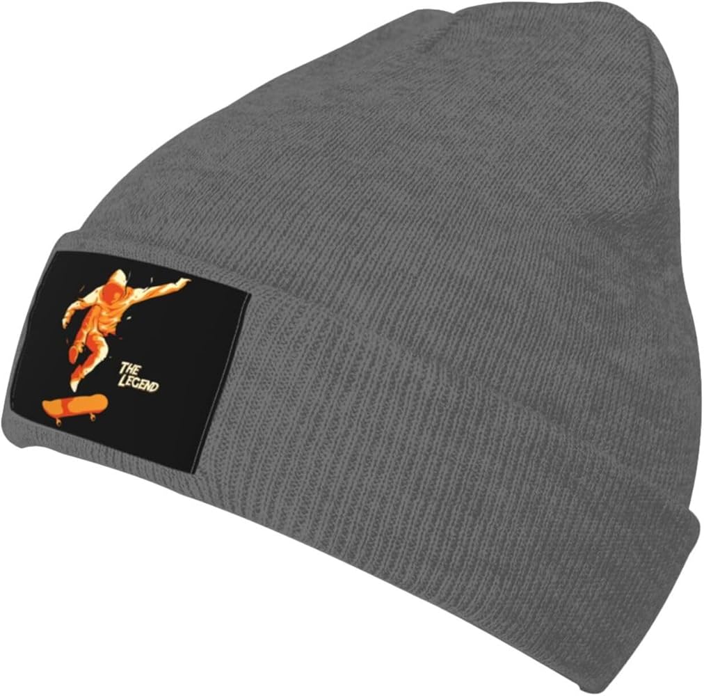 Jumping Skateboard Beanie Hat for Men Women Winter Warm Knit Hats Soft Cozy Skull Cap