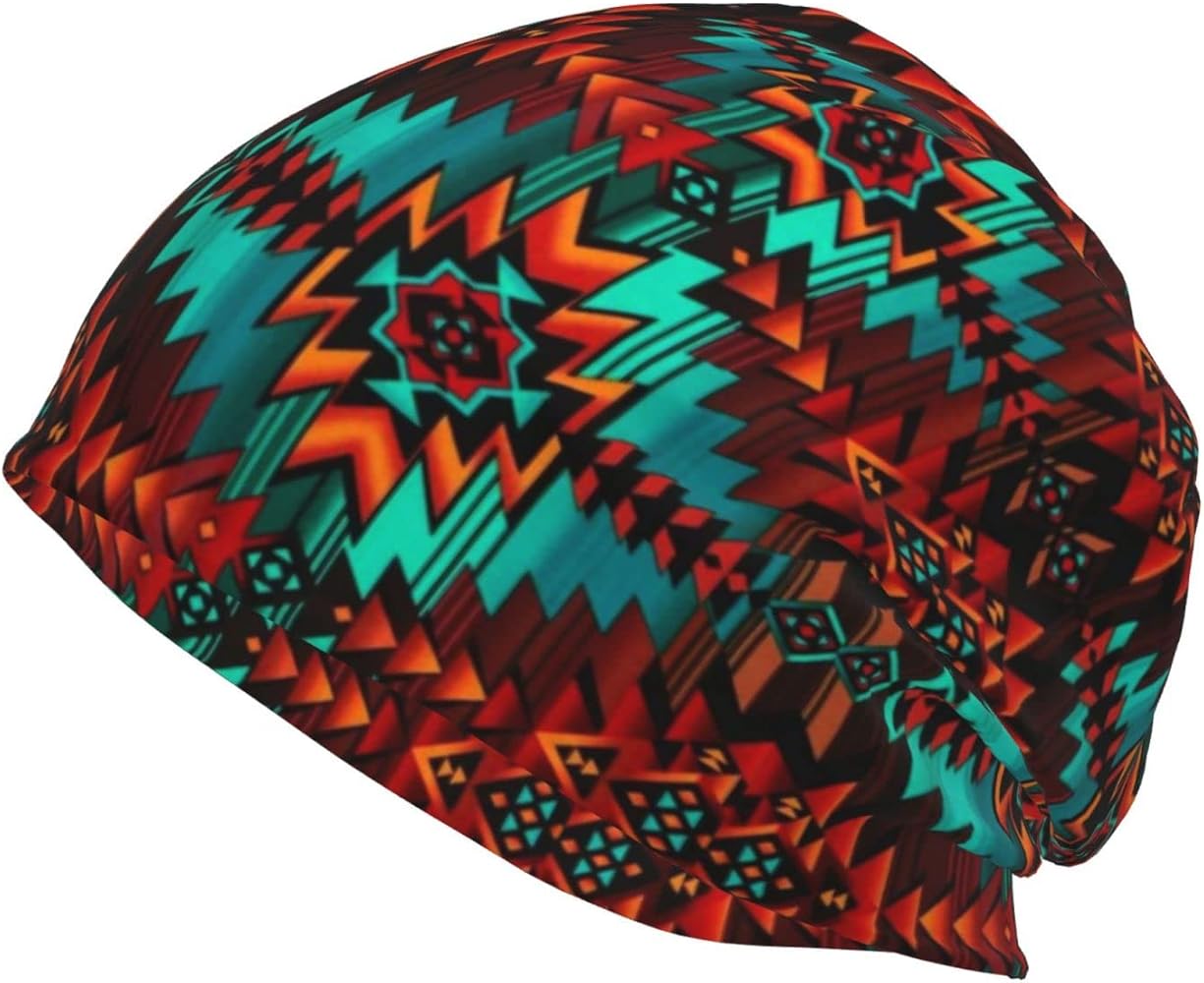 Native American Winter Knit Hats for Men Women Indian Hat Soft Warm Unisex Skull Cap Knit Beanie