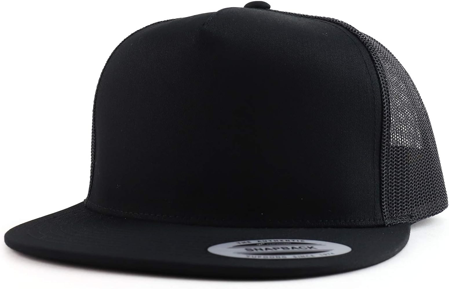 Flexfit Oversize XXL Structured Blank 5 Panel Flatbill Snapback Mesh Cap