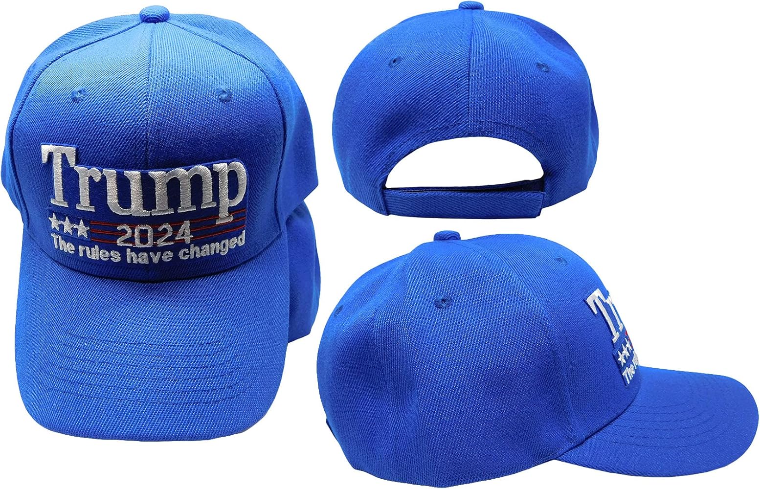 Trade Winds Trump 2024 The Rules Have Changed Royal Blue Adjustable Embroidered Cotton Polyester Blend Hat Cap, Multicolor, 7 3/4