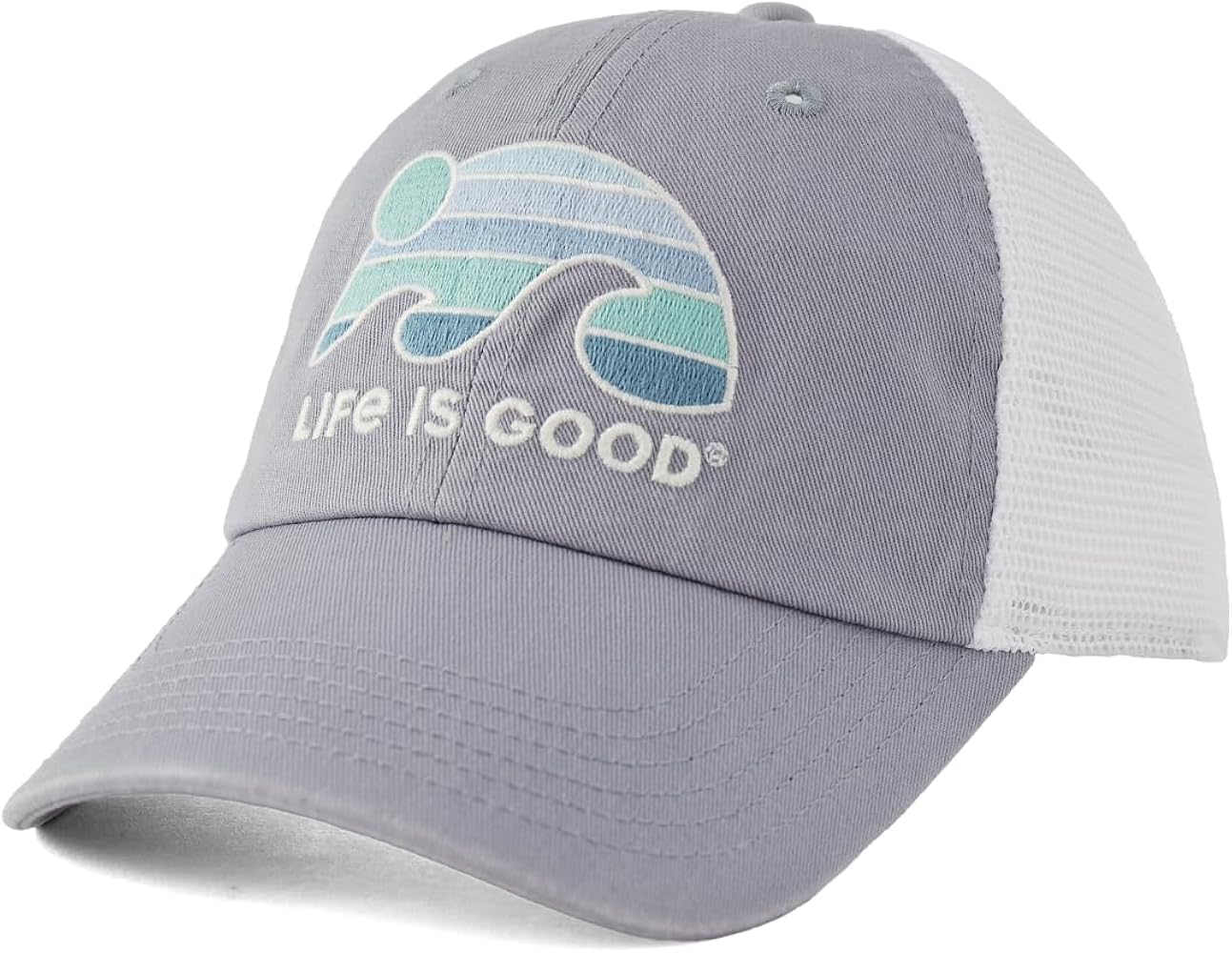 Life is Good. Sunset Wave Soft Meshback Cap, Stone Blue