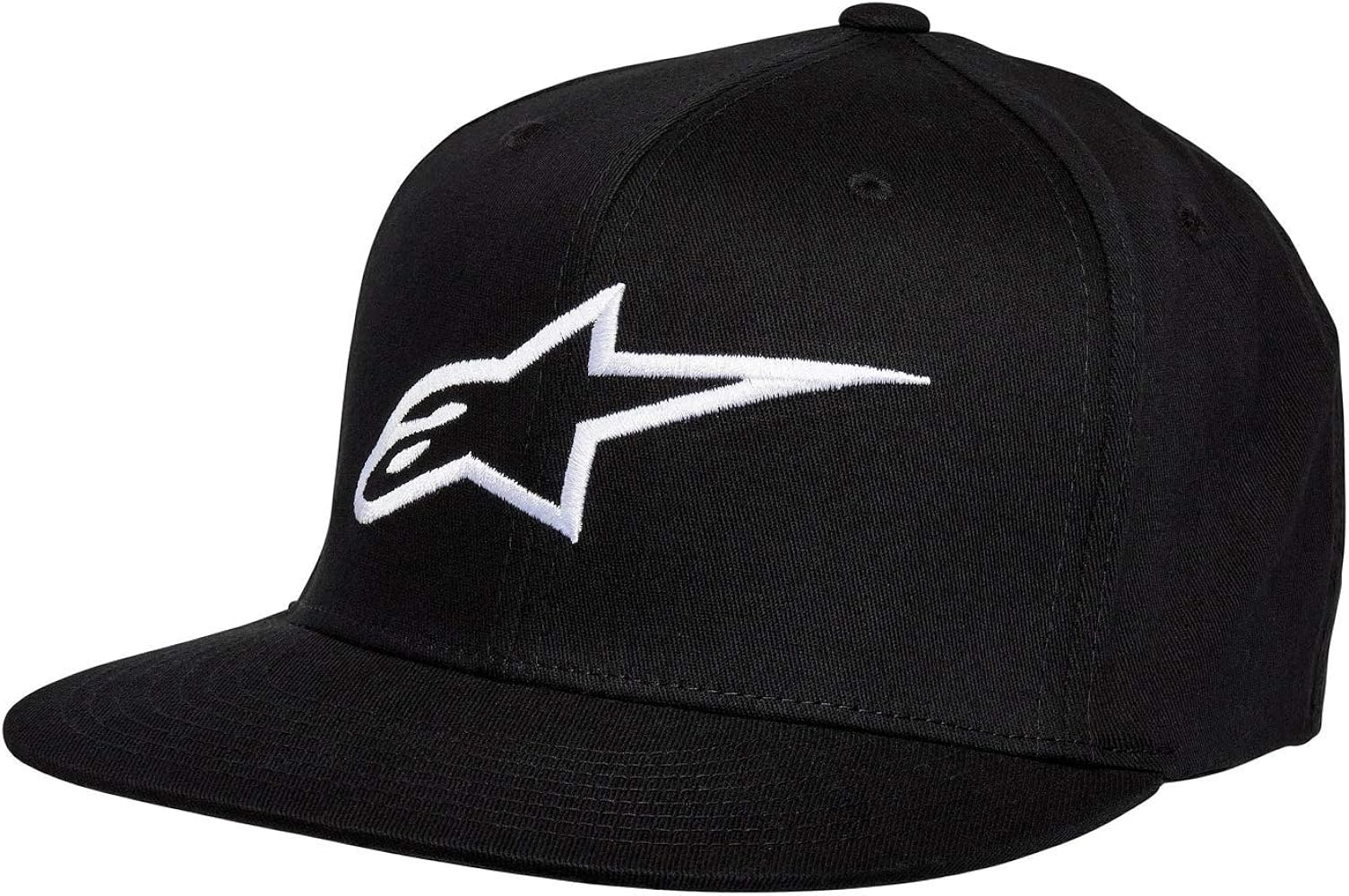 ALPINESTARS Men's Ageless Flatbill Hat, Black/White, Large/X-Large