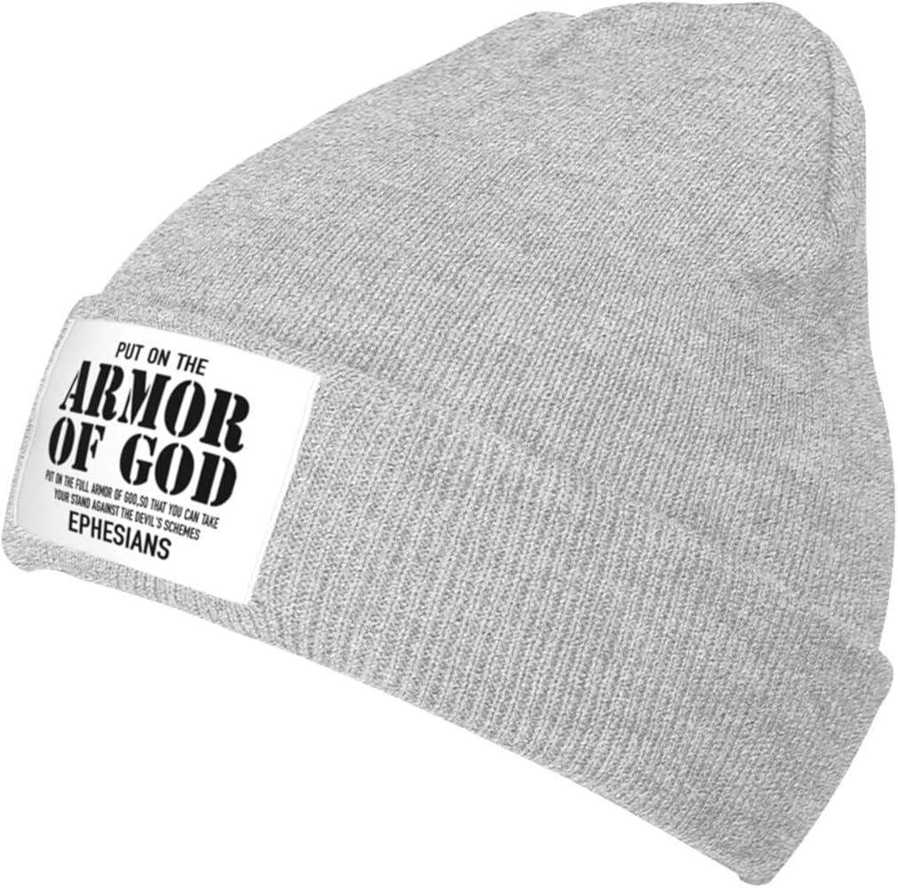 Put On The Full Armor of God Christian Religious Beanie Hats for Men Knit Winter Hats for Women Warm Skull Cap