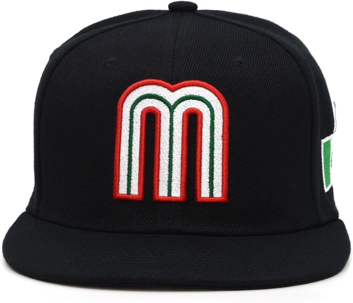 Mexico Snap Back Hat Flag 3D M Flat Bill Mexico Baseball Acrylic Cap New