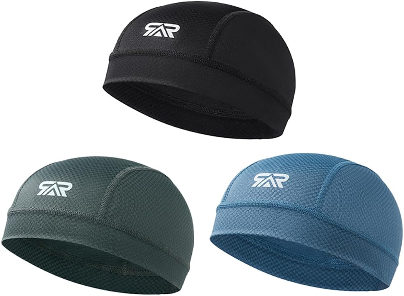 Skull Caps for Men Women,3-Pack Lightweight Summer Breathable Cycling Helmet Liner Running Cooling Beanie Cap