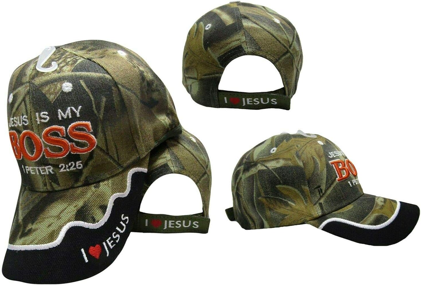 Trade Winds Christ Christian Jesus is My Boss 1 Peter 2:25 Camo Embroidered Cap CAP825 Hat