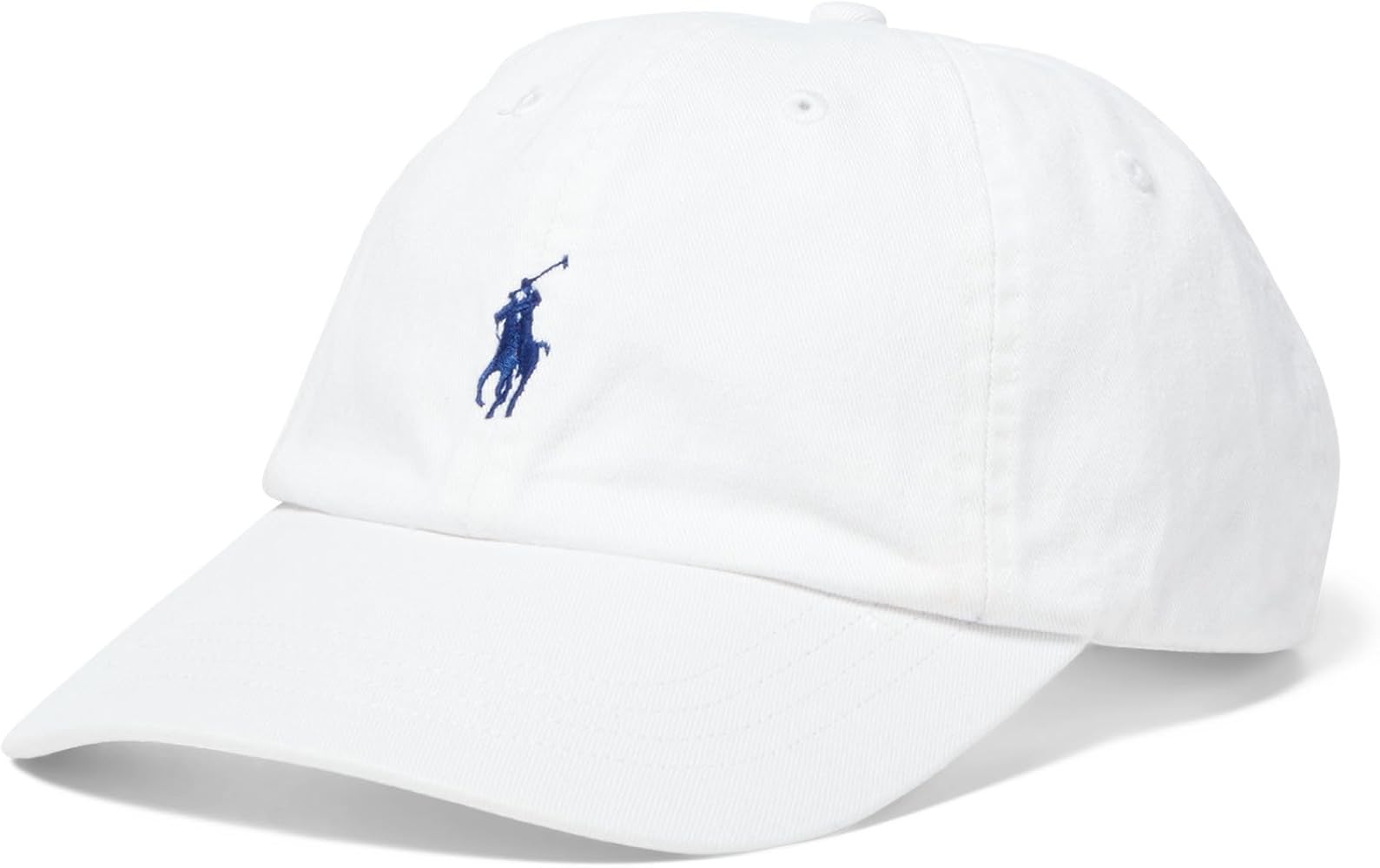 Polo Ralph Lauren Men`s Cotton Chino Baseball Cap (White(3007)/Navy/White, One Size)