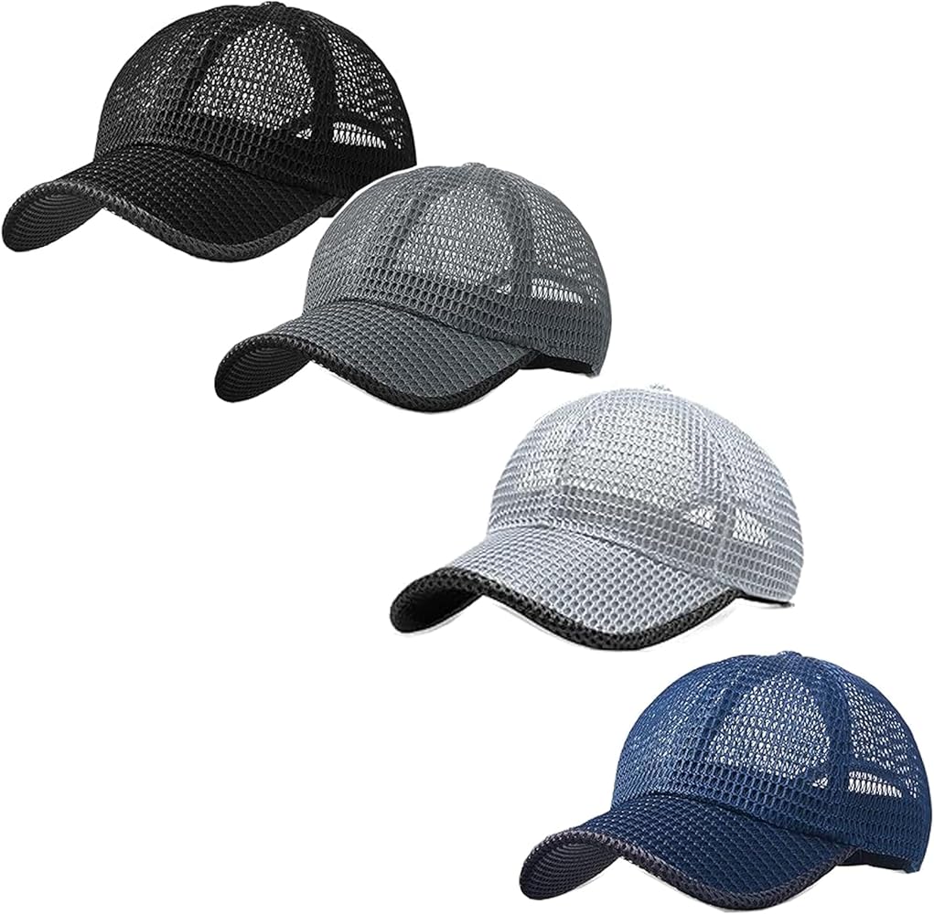 4 Pack Mesh Trucker Hats Quick Dry Summer Baseball Cap Cool Running Hat for Men Women