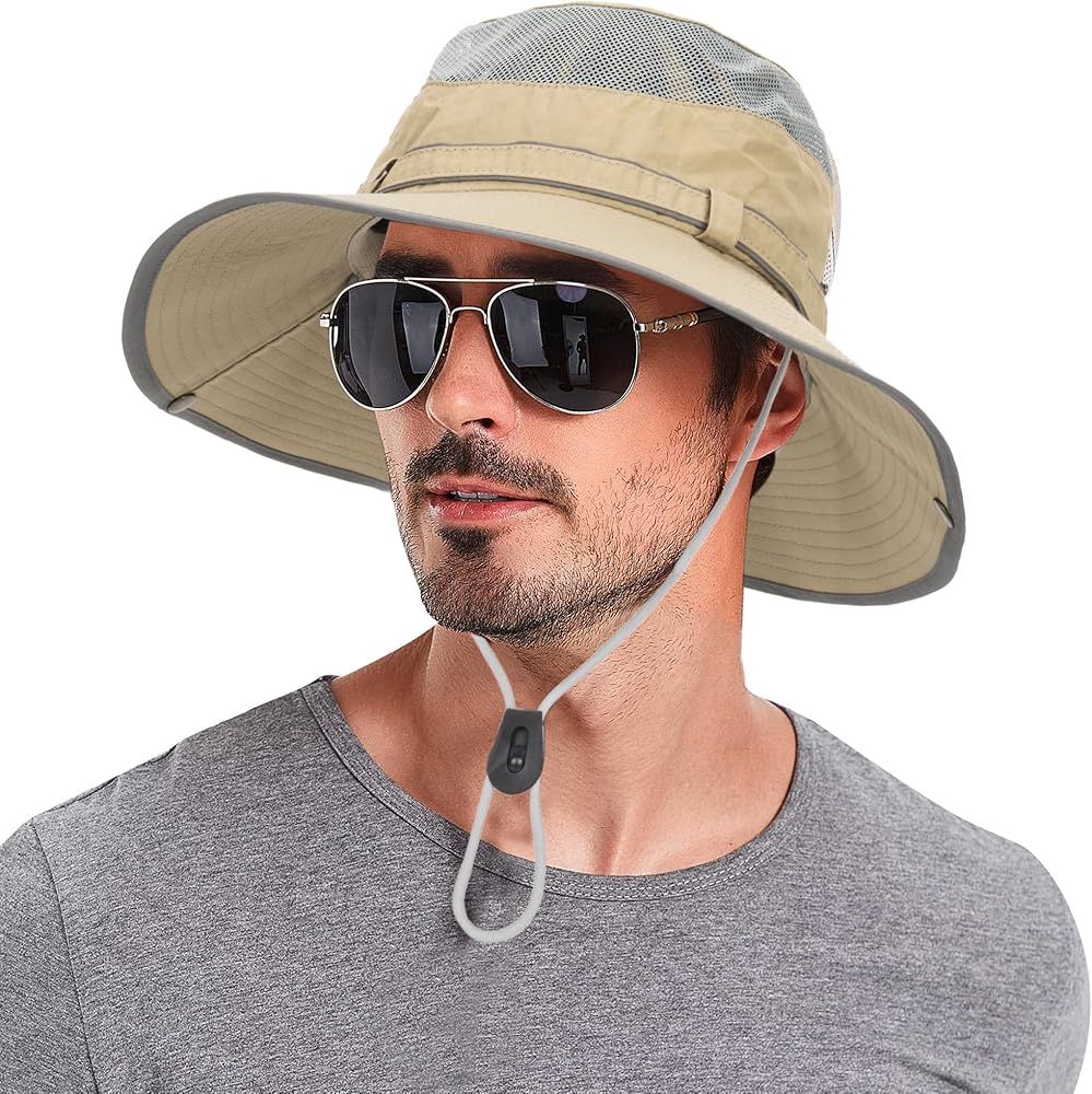 Men & Women Summer Sun Hat Beach Hat Wide Brim Outdoor Sun Protection Hat Packable Mesh Bucket Cap Safari Fishing Hat