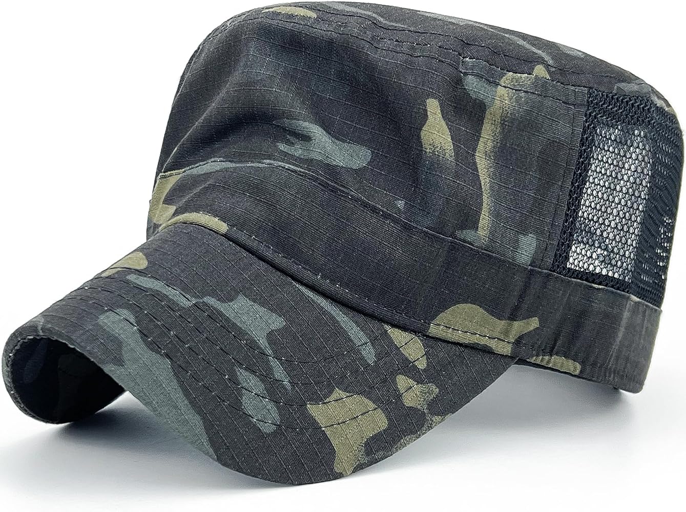 Mens Waterproof Camo Cadet Army Hats American Flag Buckle Womens Quick Dry Flat Top Military OCP Patrol Corps Caps