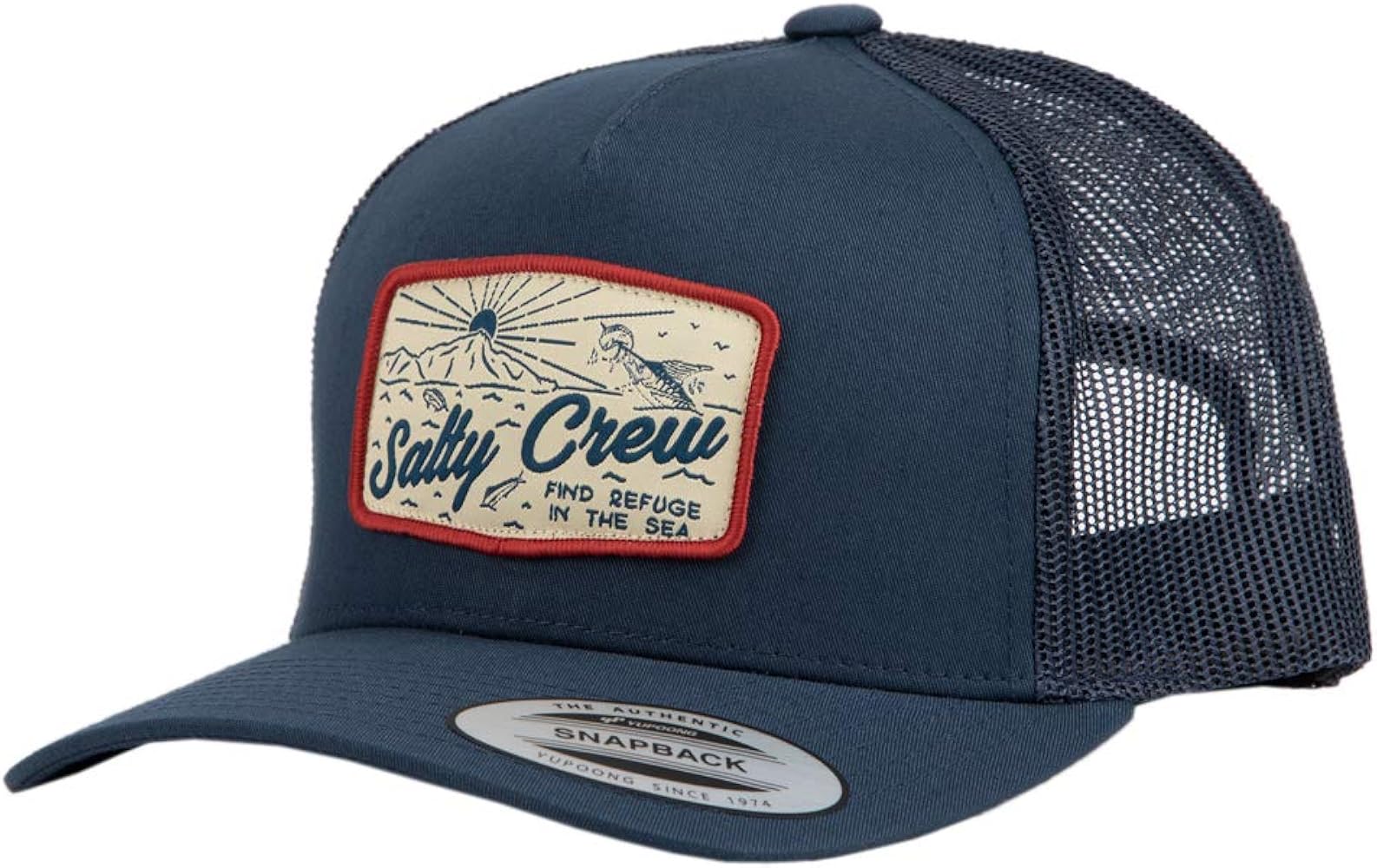 Salty Crew Men's Graphic Logo Retro Trucker Hat - Unisex Adjustable Baseball Hat for Adults - Premium Cotton