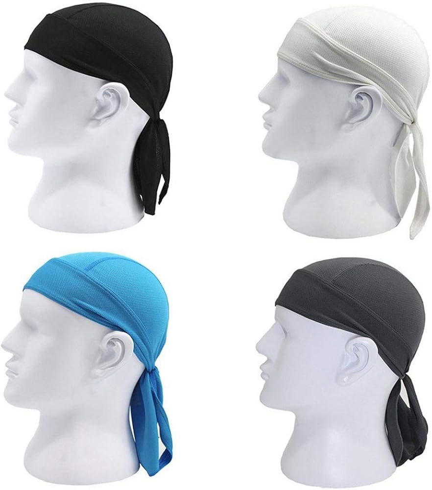 Cooling Sweat Wicking Do Dew Rag Skull Cap Beanie for Men Bandana Head Wrap Hat