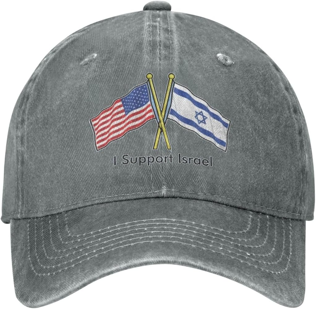 I Stand with Israel Cowboy Dad Hats Vintage Israel Flag Baseball Dad Hats Cotton Tennis Caps