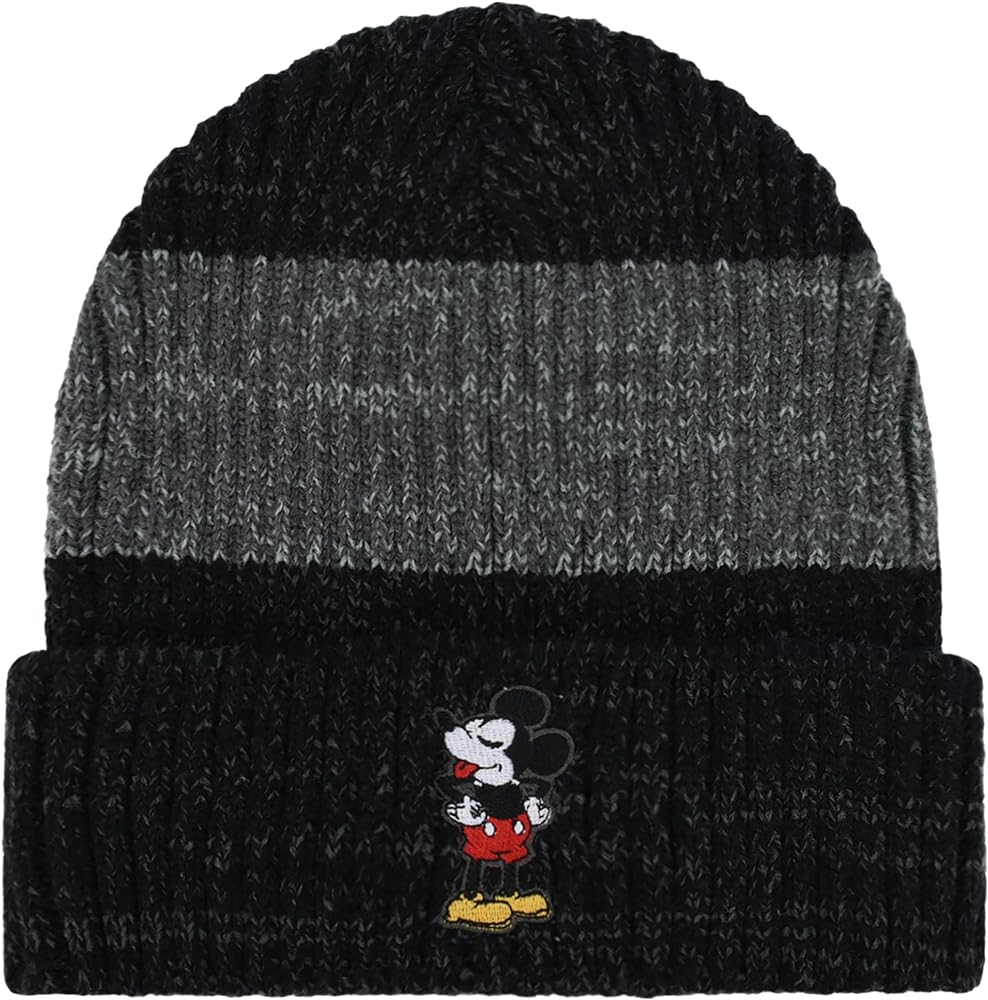 Concept One Disney Mickey Mouse Cuffed Beanie Hat, Knitted Stocking Cap