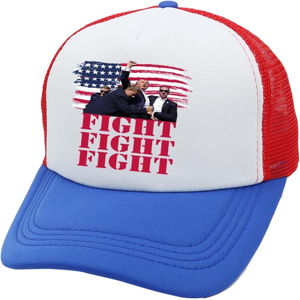 MAGA Hat Make America Great Again Trump Fight Fight Fight Slogan with USA Flag Cap Adjustable Baseball Hat